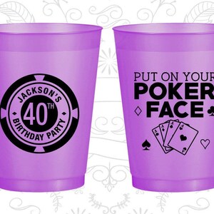 40th Birthday Frosted Cups, Poker Birthday, Vegas Birthday, Frosted Birthday Cups | 20261