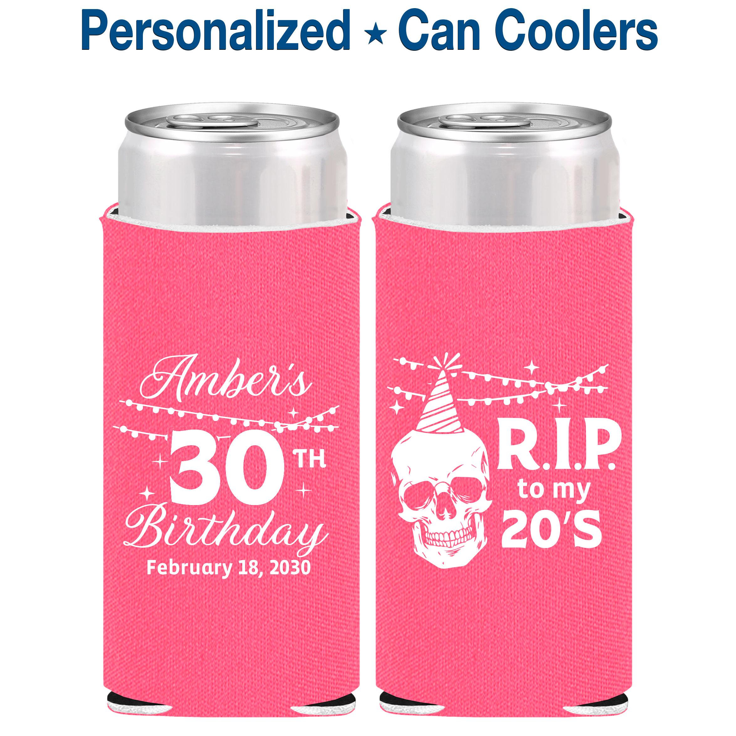 30th Birthday, 30th Birthday Party, Birthday Can Coolers, Birthday 