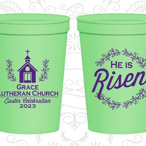 Easter Plastic Cups, Easter Party Favors, Easter Party Gifts, Easter Décor, Easter Sunday, He is Risen | 210026