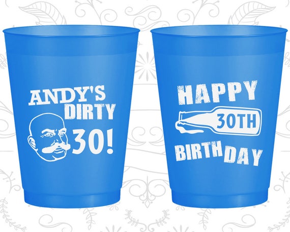 30th Birthday Frosted Cups, Beer Bottle, Happy Birthday, Frosted Birthday Cups (20012) Il_570xn