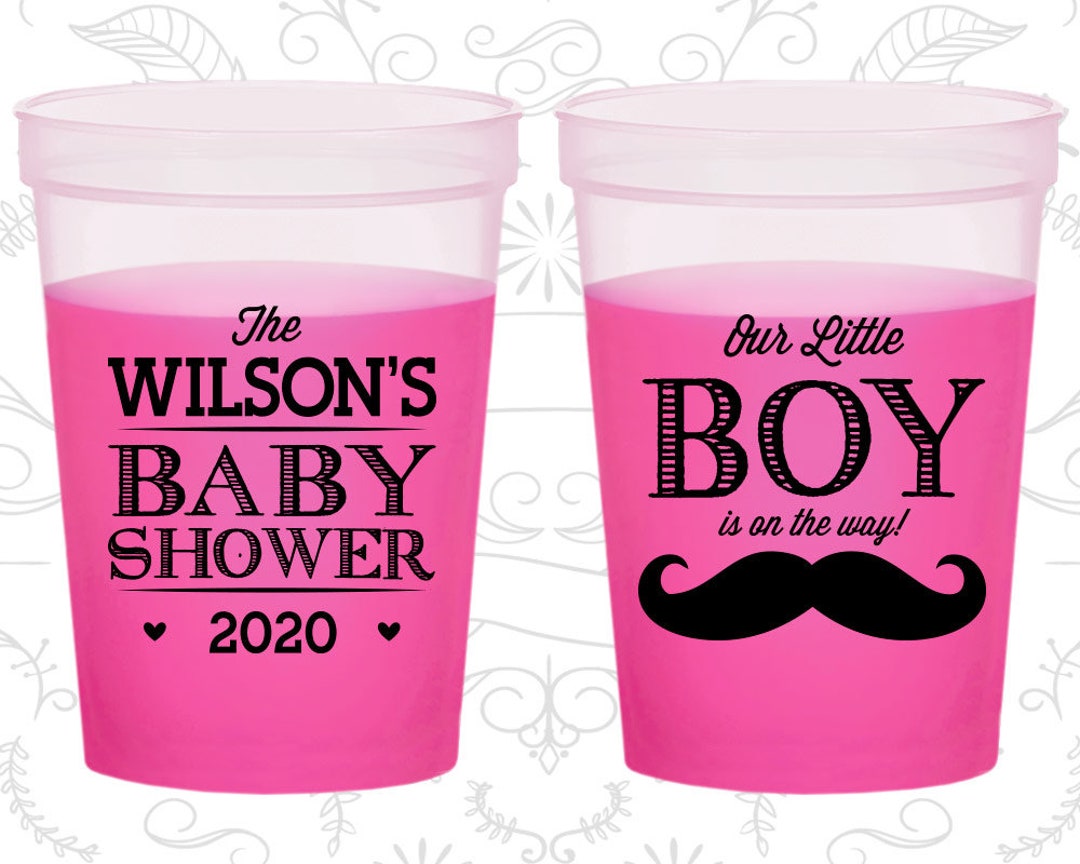 Mustache Baby Shower, Baby Shower Mood Cups, Its a Boy, Baby Boy Shower