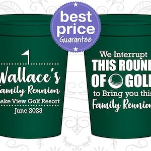 Family Reunion Plastic Cups, Family Reunion Favors, Family Reunion Gift Ideas, Golf Family Reunion | 160048