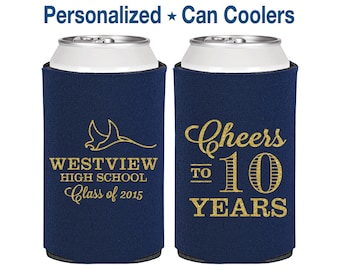High School Reunion Gifts, Class of 2015 Reunion, 10 Year Reunion, Class Reunion Favors, College Reunion, Can Coolers | 140005