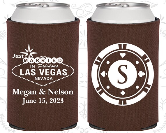 Las Vegas Wedding Favors, Wedding Items, Just Married Gifts, Monogram Poker Chip, Las Vegas Sign, Personalized Can Coolers (59) Il_570xn