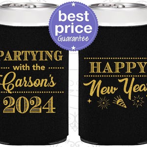 New Years Party Favors, New Years Eve Can Coolers, NYE Party Supplies, Happy New Year | 170016