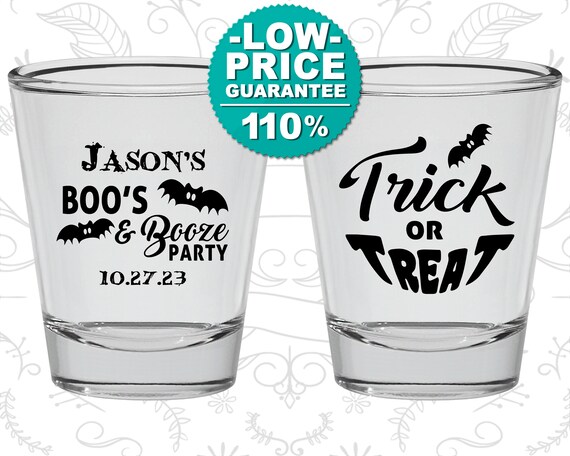 Halloween Shot Glass, Halloween Favors, Personalized Halloween, Halloween Party Gift, Trick or Treat, Boos and Booze (250002) Il_570xn