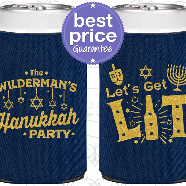 Hanukkah Party Favors, Hanukkah Can Coolers, Hanukkah Decorations, Hanukkah Gift, Hanukkah Giveaways, Lets Get Lit, Funny Hanukkah (270022)