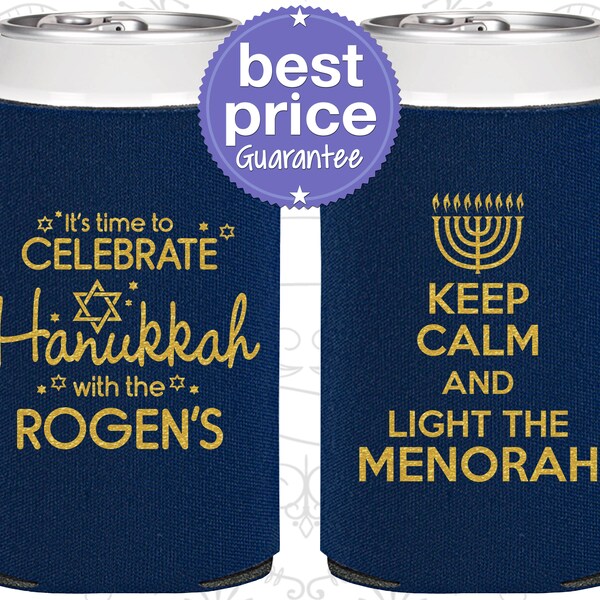 Hanukkah Party Favors, Hanukkah Can Coolers, Hanukkah Decorations, Hanukkah Gift, Hanukkah Ideas, Hanukkah Menorah (270013)