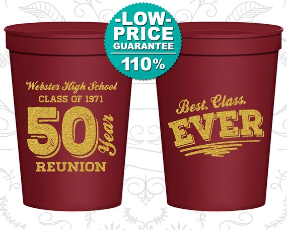 High School Reunion Cups, Class of 1971 Reunion, 50 Year Reunion, Class Reunion Ideas, College Reunion, Reunion Decorations (140014) Il_570xn