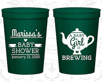 A Baby is Brewing Cups, Cheap Baby Shower Cups, Teapot Baby Shower, Baby Girl Shower, Baby Shower Favor Cups, Baby Shower Items (90034)