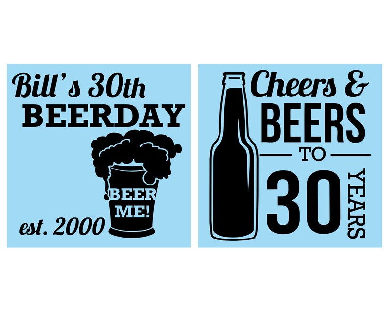 30th Birthday, 30th Birthday Party, Beer Me, Cheers and Beers, Cheers to 30 Years, Birthday Can Coolers, Birthday Coolies | 20215 image 2