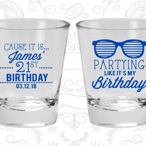 21st Birthday Shot Glasses, Cheap Birthday Shot Glasses, Sunglasses, Birthday Shot Glasses | 20286