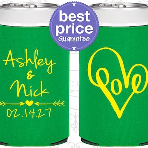 Unique Wedding Favors, Custom Can Cooler, Wedding Favors, Personalized Wedding Favors, Wedding Guest Favors, Rehearsal Dinner Favors | 252