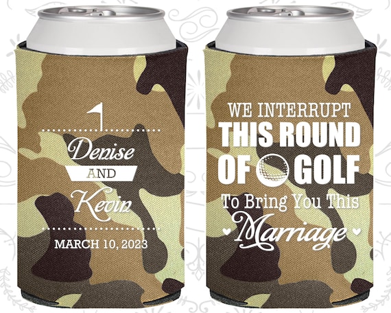 We interrupt this round of Golf to Bring you this Marriage, Wedding Decor, Golf Wedding, Sports Wedding, Wedding Can Coolers (309) Il_570xn