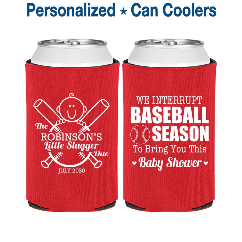 Baseball Baby Shower, Baby Shower Decorations, Little Slugger, Sports Baby Shower, Baby Shower Can Coolers, Baby Shower Giveaways | 90090 image 1