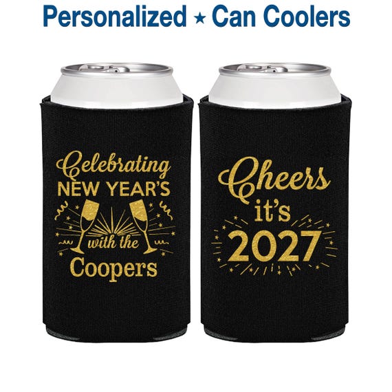 New Years Eve Party Favors, New Years Can Coolers, NYE Party 2027, Cheers New Years | 170024