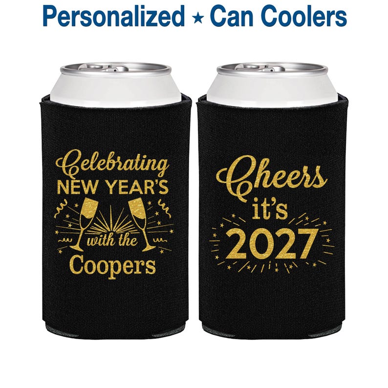 New Years Eve Party Favors, New Years Can Coolers, NYE Party 2027, Cheers New Years | 170024 image 1