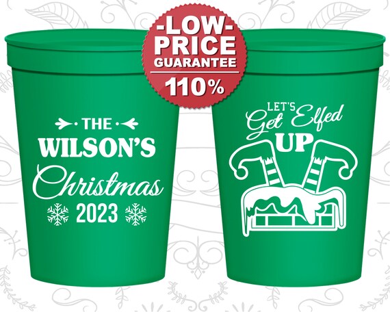 Christmas Cups, Christmas Party Favors, Personalized Christmas Cups, Holiday Cups, Funny Christmas, Lets Get Elfed Up (280006) Il_570xn