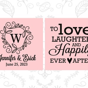 Wedding Can Coolers, Love Laughter and Happily Ever After, Monogram, Personalized Can Coolers, Custom Can Coolers, Wedding Favors C61 image 4