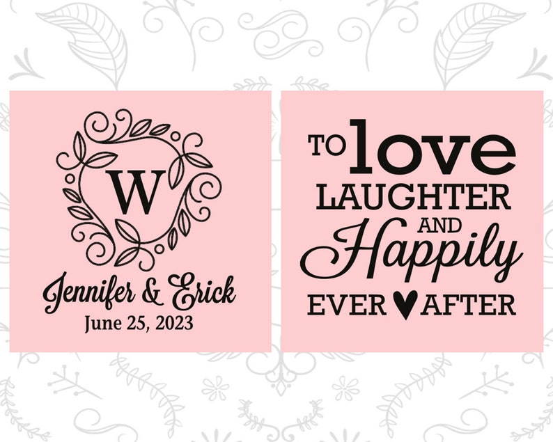 Wedding Can Coolers, Love Laughter and Happily Ever After, Monogram, Personalized Can Coolers, Custom Can Coolers, Wedding Favors C61 image 4