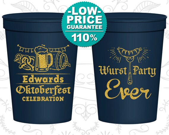 Oktoberfest Party Cups, Oktoberfest Favors, Oktoberfest Decorations, Oktoberfest Invites, Wurst Party Ever (240008) Il_570xn