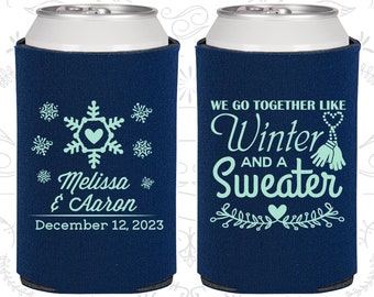 We Go to Together Like Winter and a Sweater, Wedding Party Gifts, Winter Wedding Gift, Snowflake Wedding, Christmas Wedding Gift (499)
