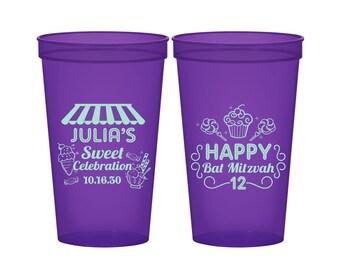 Bat Mitzvah Stadium Cups, Bat Mitzvah Party Favors, Bat Mitzvah Décor, Batmitzvah Favor, Candy Bat Mitzvah, Sweet Bat Mitzvah | 120010