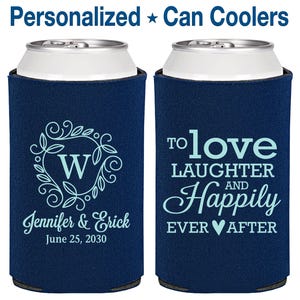 Custom Wedding Favors, Personalized Can Coolers, Wedding Reception, Favors for Wedding, Engagement Party Favors | 661