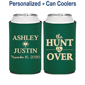 The Hunt is Over Wedding Gift, Personalized Gift, Shooting Target, Wedding Can Coolers | 422