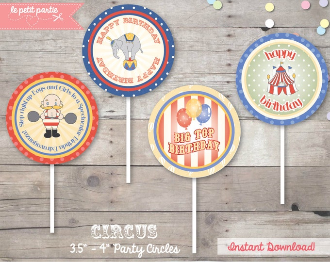 DIY Printables CIRCUS Party 3.5 4 Big Party Circles Birthday Party ...