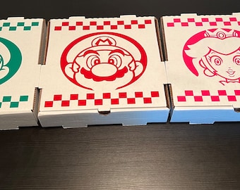 Super Mario party  themed large  pizza box for pizza party/ gift box/ cookie cake