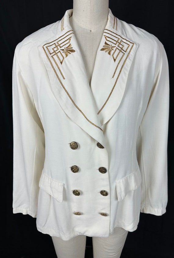 Vintage Blazer with Gold Embroidery