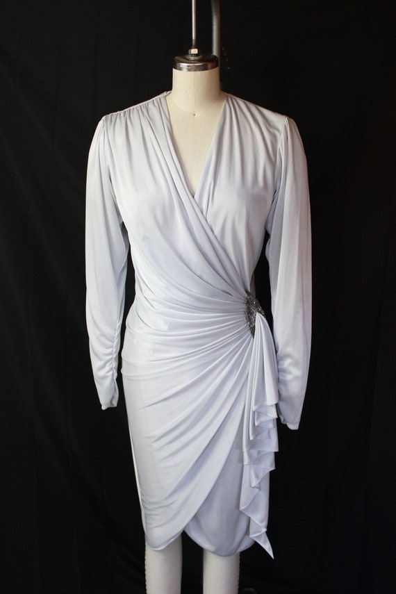 1970s Wrap Dress Disco Ruched Vintage