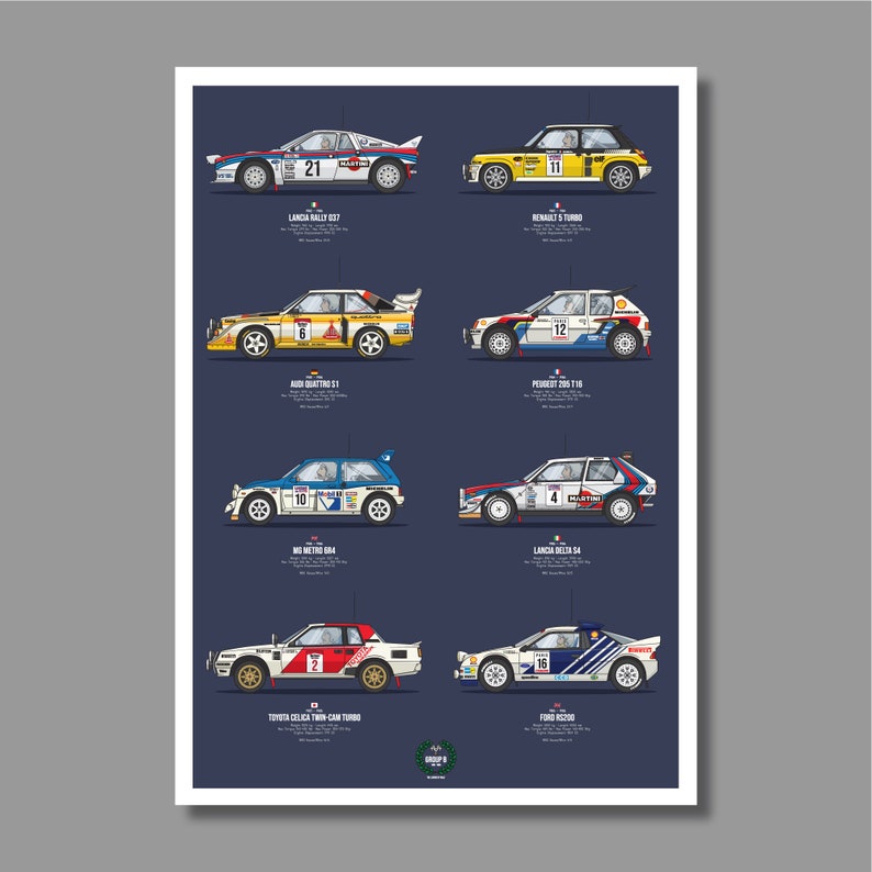 Group B Rally Car Legends Giclee Print Etsy