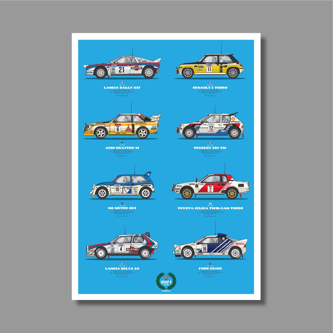 Group B Rally Car Legends Giclee Print Version 2 - Etsy