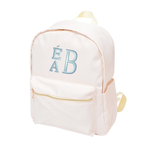 Monogram Personalized Creme Nylon Backpack, Diaper Bag, Custom Kids Backpack, Name Backpack, Preschool Backpack, Toddler Bookbag, Booksack