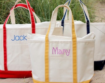 Custom Beach Bag Tote, Embroidered Tote Bag, Monogrammed Bridesmaid Tote Bag, Girls Trip Favors Bag, Tote Bag with Zipper, Custom Bag Canvas