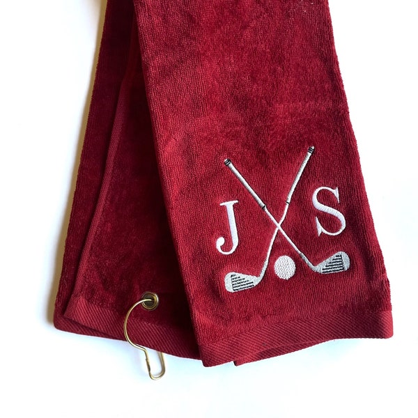 Personalized Golf Towel, Monogrammed Golf Towel, Golf Accessories, Best Grandpa Gift, Groomsman Golf Gift, Womens Golf Towel, Dads Golf Gift