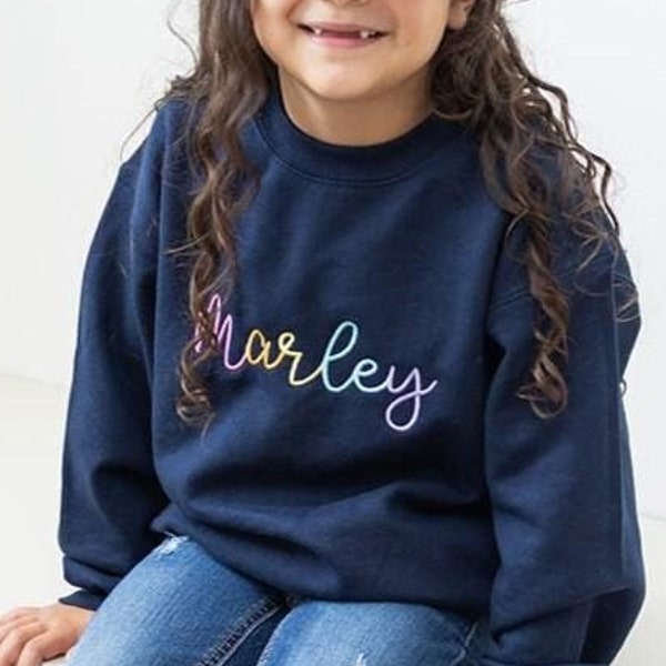 Personalized Kids Crew Neck Sweatshirt, Personalized Monogram Youth Sweatshirt, Monogram Pullover, Monogram Sweatshirt, Custom Sweatshirt