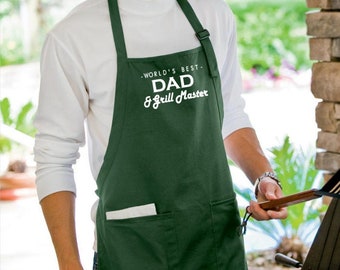 Number 1 Dad #1 Father Printed Apron Baking Cooking Fathers Day Gift 