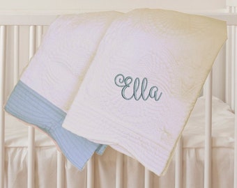 Personalized Baby Quilt, Monogrammed Baby Heirloom Quilt, Baby Girl Quilt, Baby Boy Quilt, Personalized Baby Blanket, Custom Baby Quilt