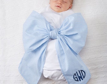 baby girl swaddle and bow