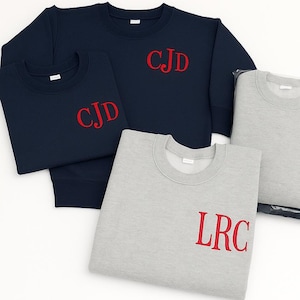 Monogrammed Kids Crew Neck Sweatshirt, Personalized Monogram Youth Sweatshirt, Monogram Pullover, Monogram Sweatshirt, Custom Sweatshirt