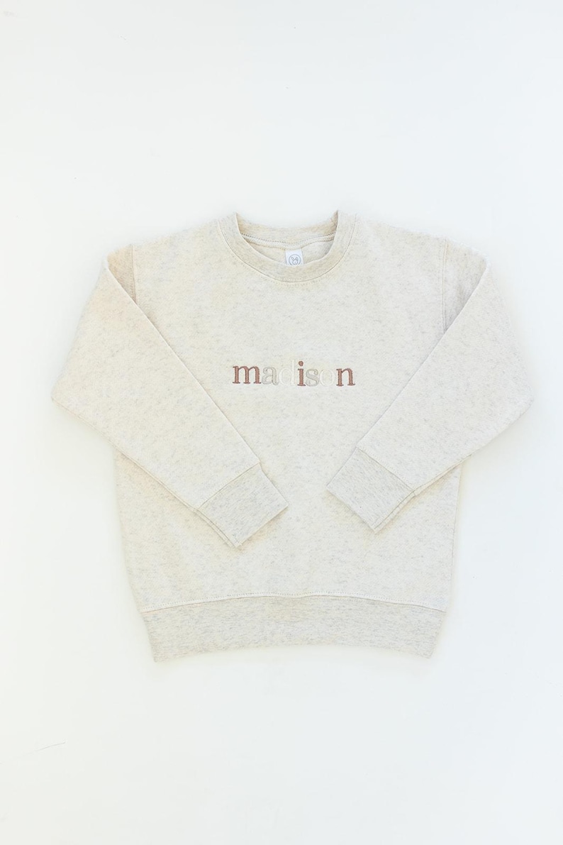 Sudadera de cuello redondo personalizada para niños, sudadera juvenil con monograma personalizado, jersey con monograma, sudadera con monograma, sudadera personalizada imagen 8
