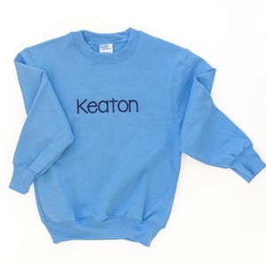 Sudadera de cuello redondo personalizada para niños, sudadera juvenil con monograma personalizado, jersey con monograma, sudadera con monograma, sudadera personalizada imagen 7
