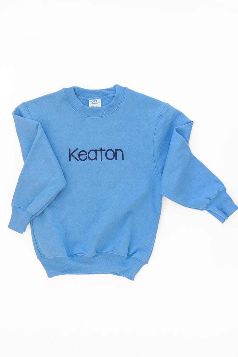 Sudadera de cuello redondo personalizada para niños, sudadera juvenil con monograma personalizado, jersey con monograma, sudadera con monograma, sudadera personalizada imagen 7