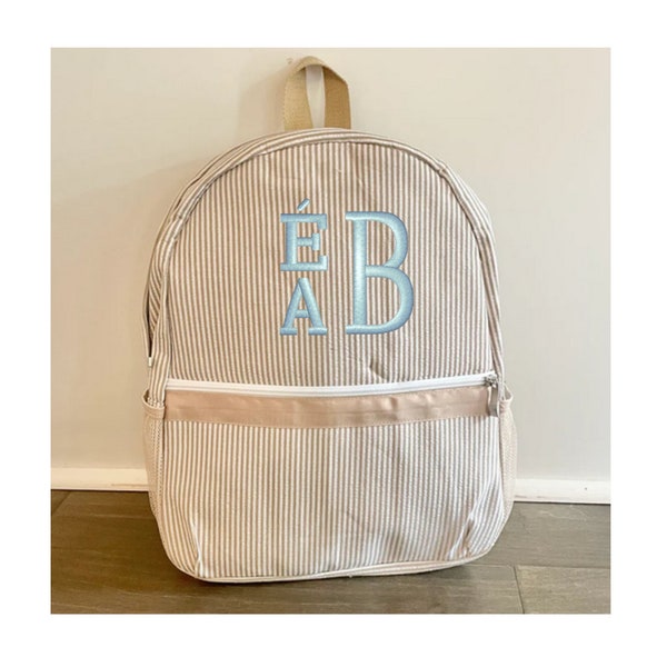 Monongrammed Personalized Seersucker Toddler Backpack,  Girls Diaper Bag, Seersucker Diaper Bag, Back to School, Toddler Preschool Backpack