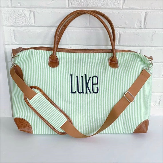 Seersucker weekender bag sale