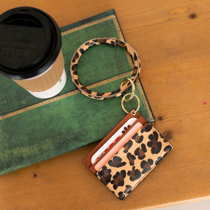 Key Ring & ID Card Holder Keychain Wallet for Women Wristlet Etsy