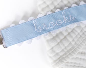 Baby Pacifier Clip, Binky Clip, Paci Clip, Monogram Pacifier Clip Personalized, Pacifier Holder, Personalized Baby Gift, Baby Girl, Baby Boy